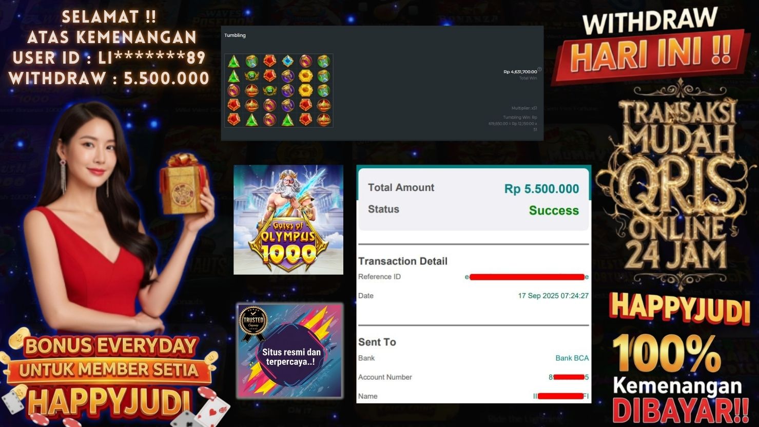 HAPPYJUDI JACKPOT SLOT GATES OF OLYMPUS 1000